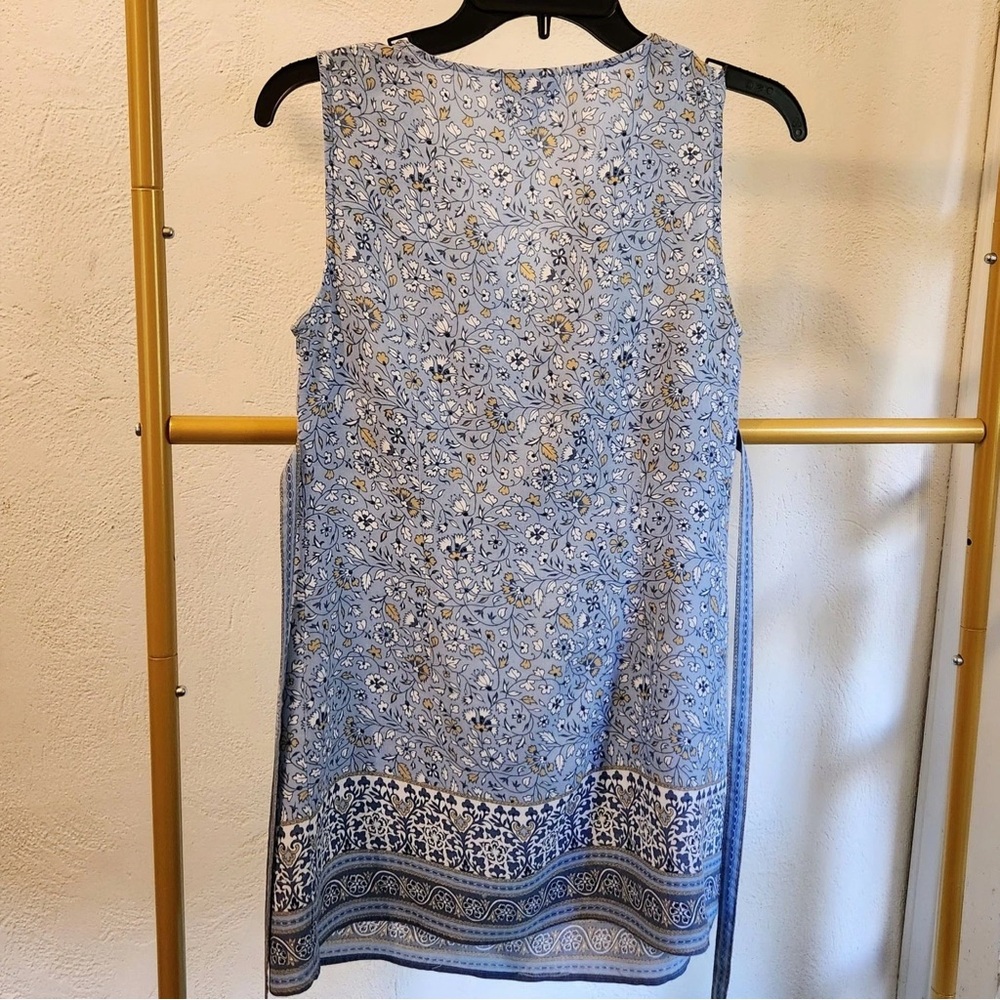 Motherhood Maternity Light Blue Floral Border Maternity Dress
